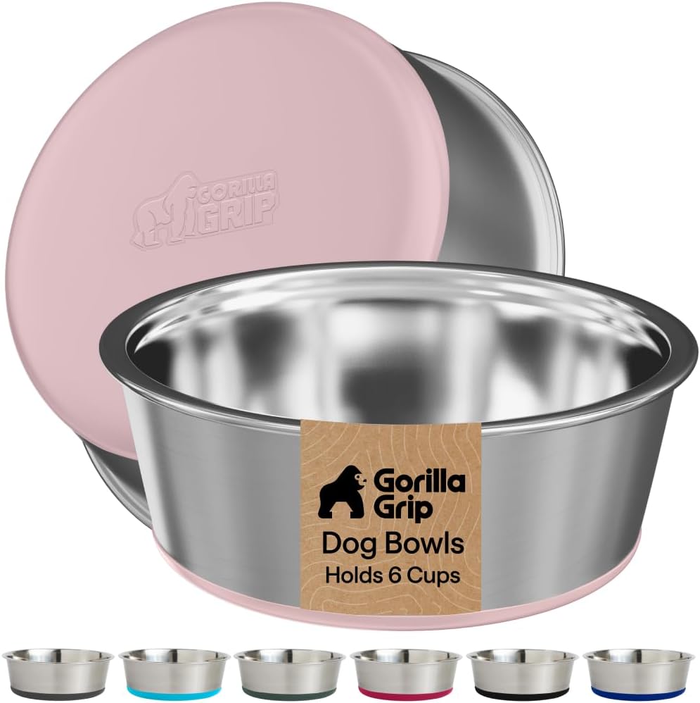 Gorilla Grip Stainless Steel Dog Bowls